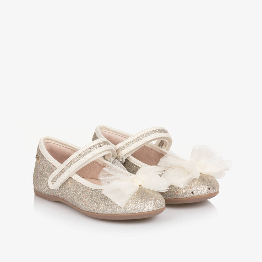 Mayoral-Блестящие серебристые туфли с пайетками- звездами для девочек | Childrensalon
