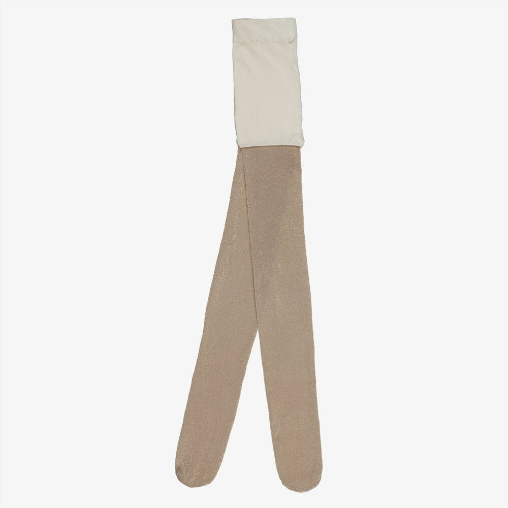 Mayoral-Girls Gold Shimmery Lurex Tights | Childrensalon