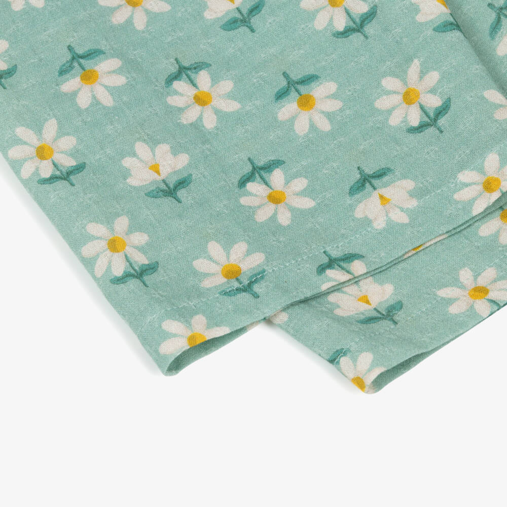 Mayoral-Girls Green Cotton Floral Print Trouser Set | Childrensalon