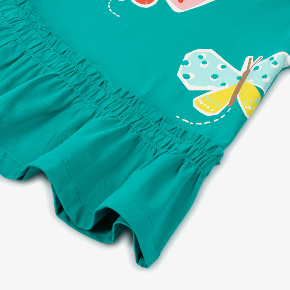 Mayoral-Girls Green Cotton Jersey Butterfly Dress | Childrensalon