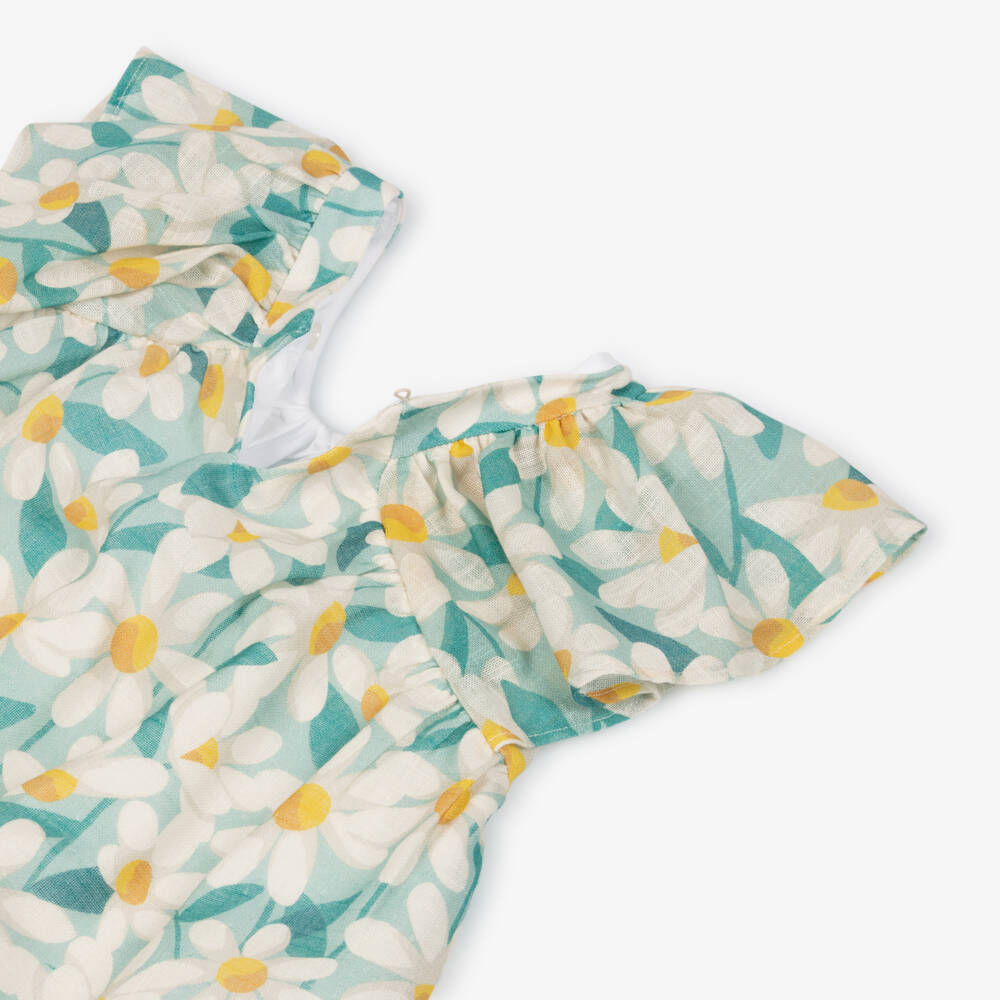 Mayoral-Girls Green Dress with Daisy Print | Childrensalon