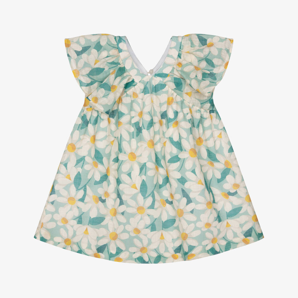 Mayoral-Girls Green Dress with Daisy Print | Childrensalon