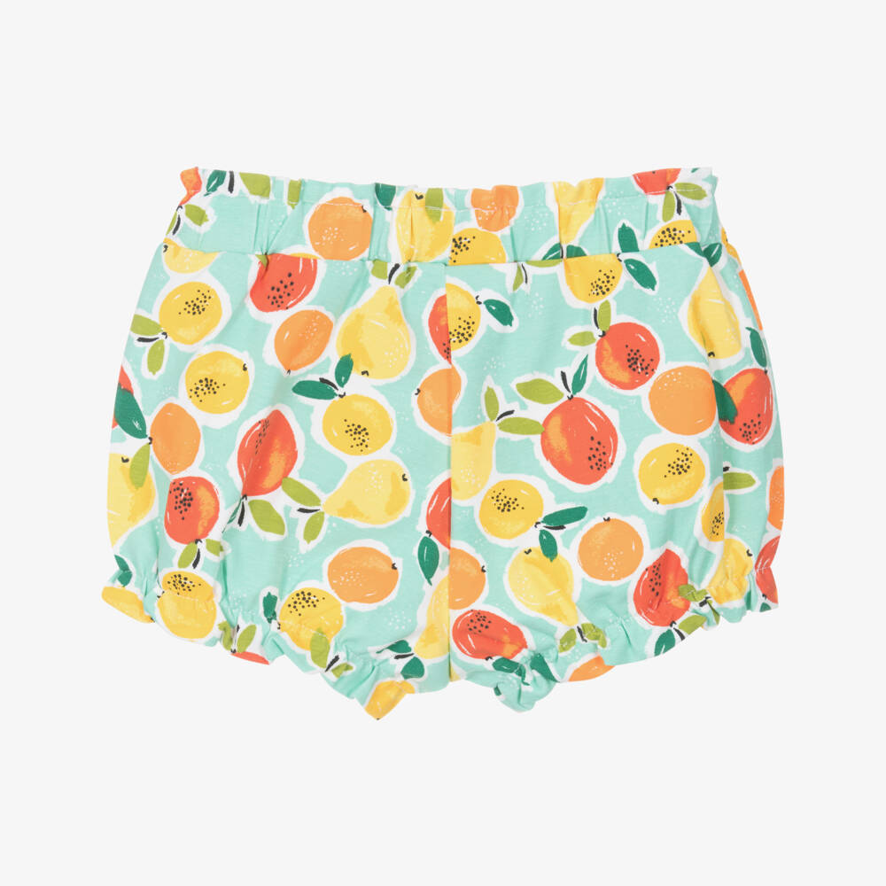 Mayoral-Girls Green Fruit Print Cotton Shorts | Childrensalon
