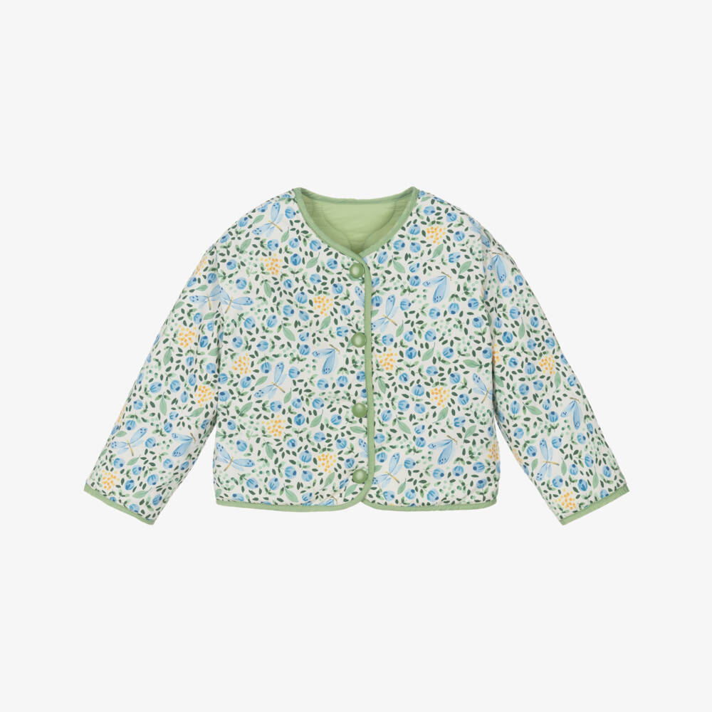 Mayoral-Girls Green Reversible Quilted Jacket | Childrensalon