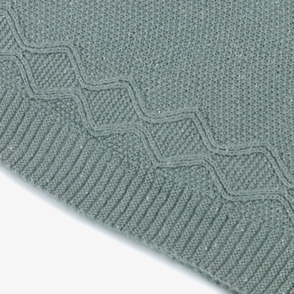 Mayoral-Girls Green Sparkle Knit Jumper  | Childrensalon
