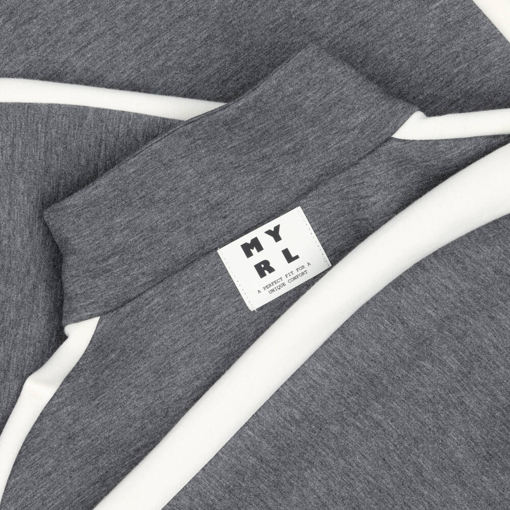 Mayoral-Girls Grey Marl Tracksuit with Ivory Trims | Childrensalon