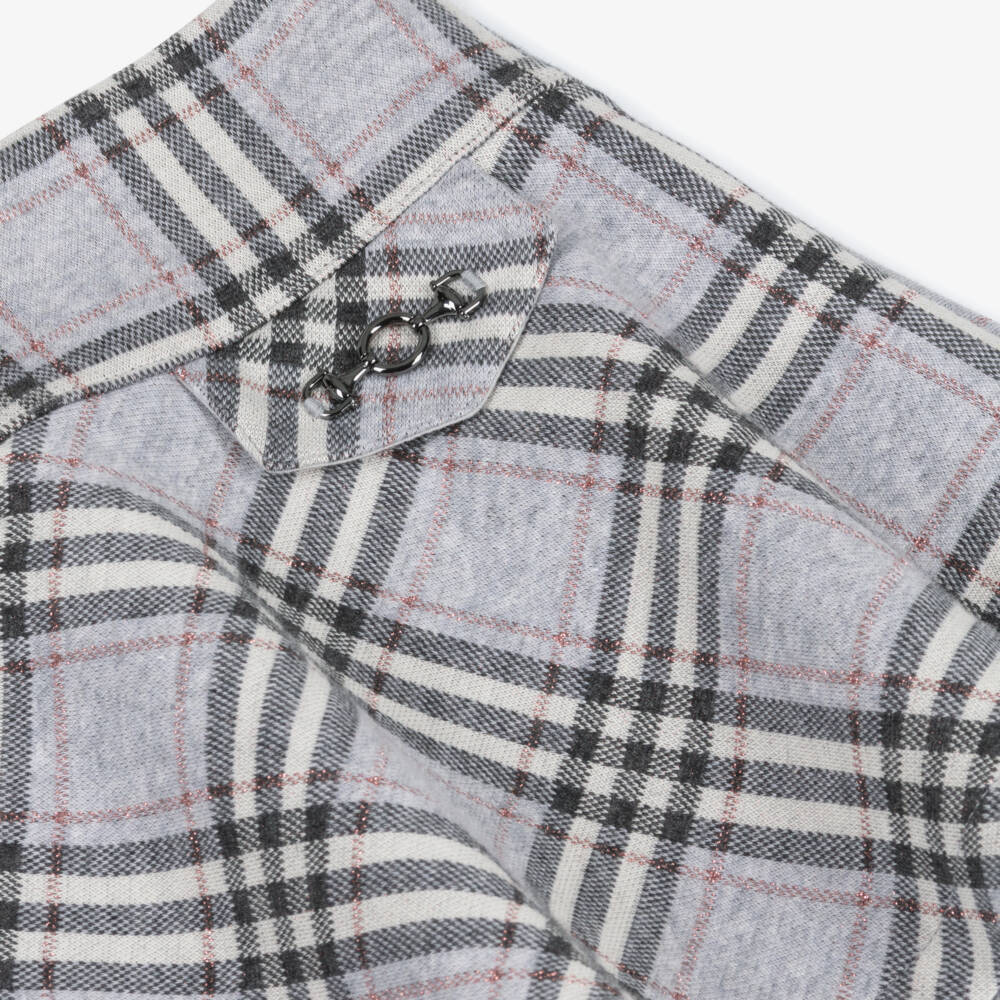 Mayoral-Юбка скейтер серо-розовая с блестками для девочек | Childrensalon