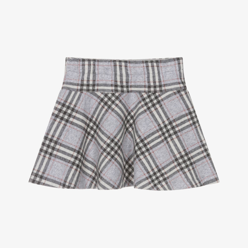 Mayoral-Юбка скейтер серо-розовая с блестками для девочек | Childrensalon