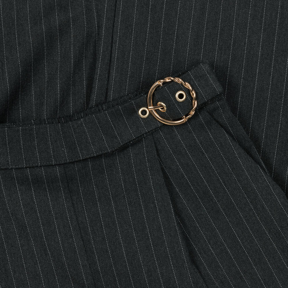 Mayoral-Girls Grey Wide-Leg Pinstripe Trousers | Childrensalon