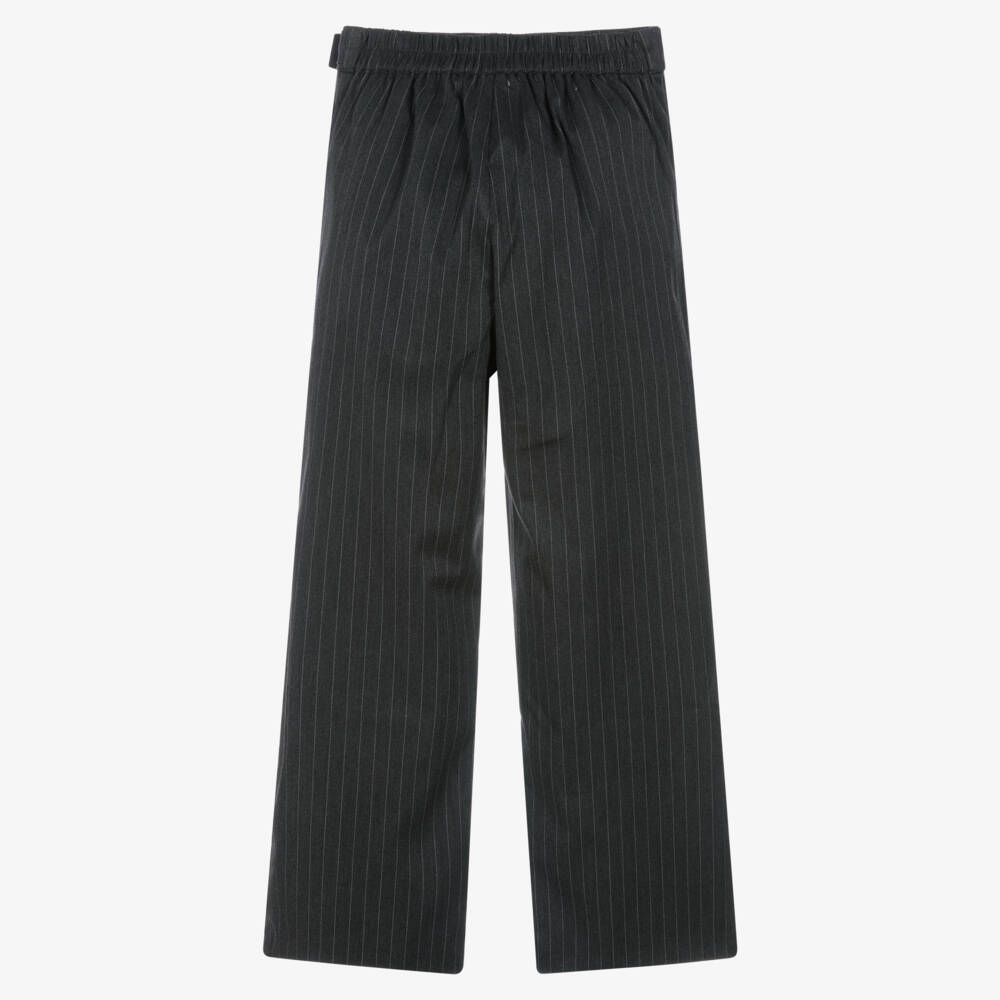 Mayoral-Girls Grey Wide-Leg Pinstripe Trousers | Childrensalon