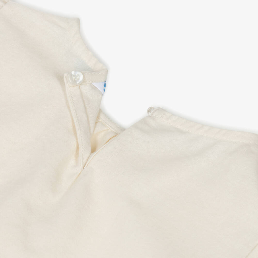 Mayoral-Girls Ivory & Blue Embroidered Leggings Set | Childrensalon