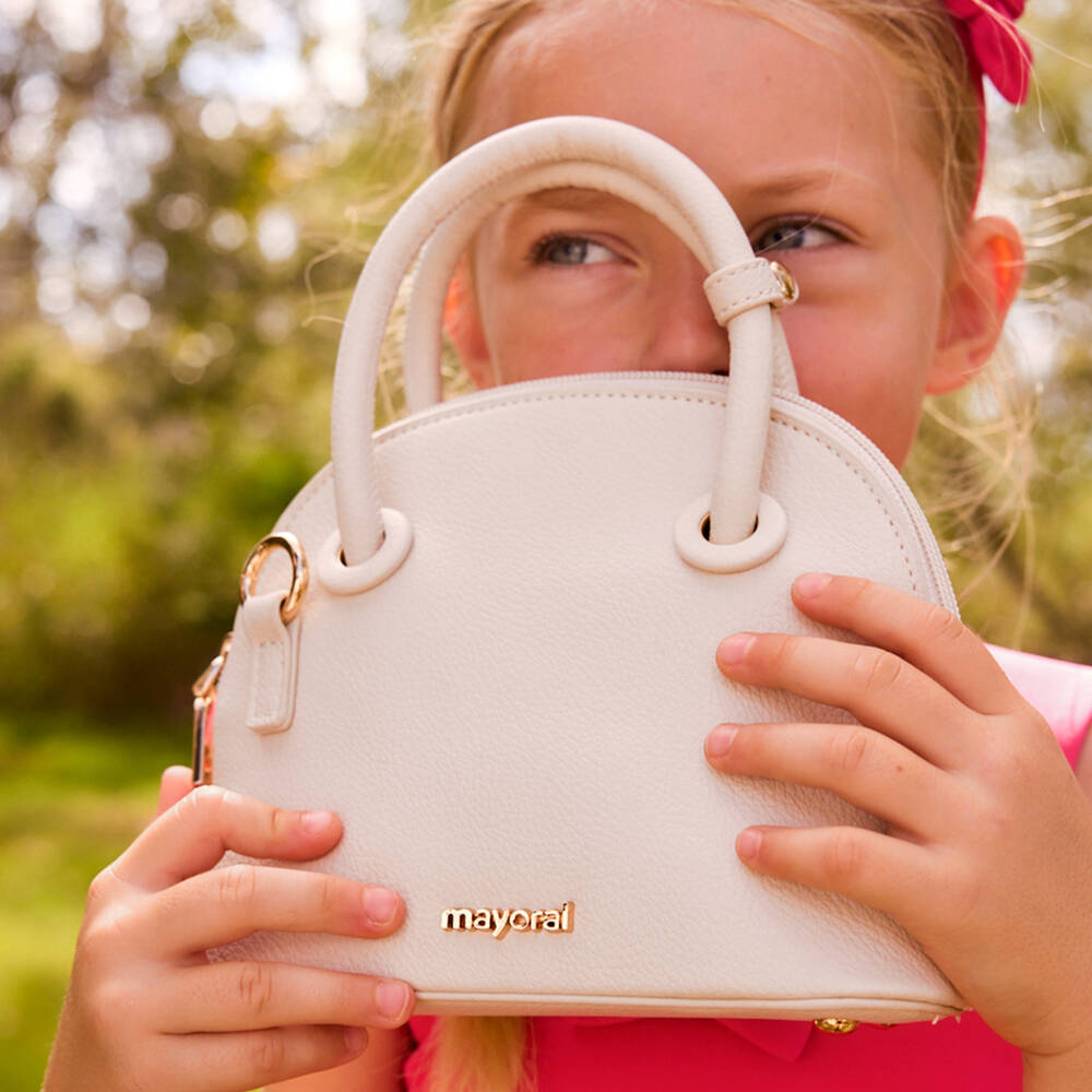 Mayoral-Girls Ivory Compact Handbag (18cm) | Childrensalon