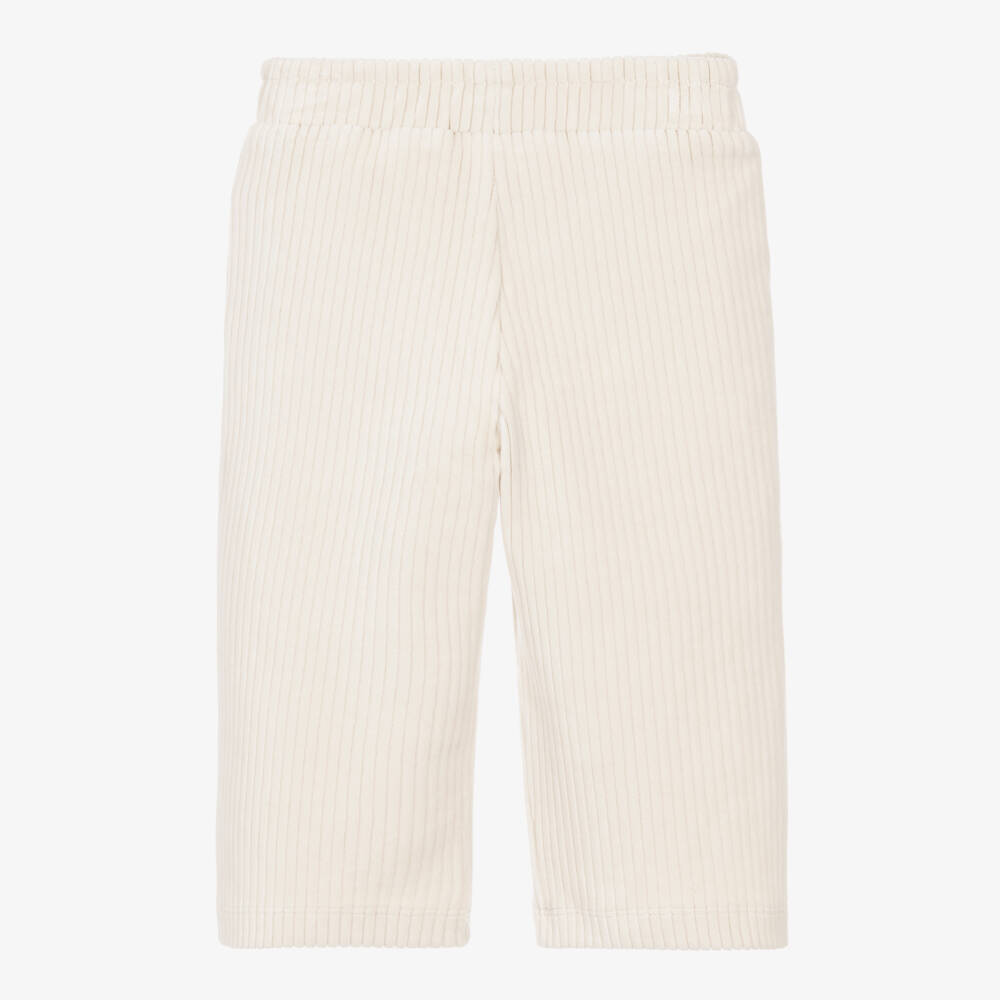Mayoral-Girls Ivory Corduroy Trousers with Pockets | Childrensalon