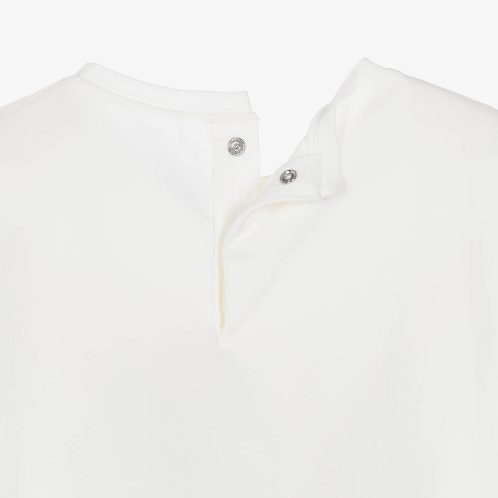 Mayoral-Girls Ivory Cotton Flower Print T-Shirt | Childrensalon