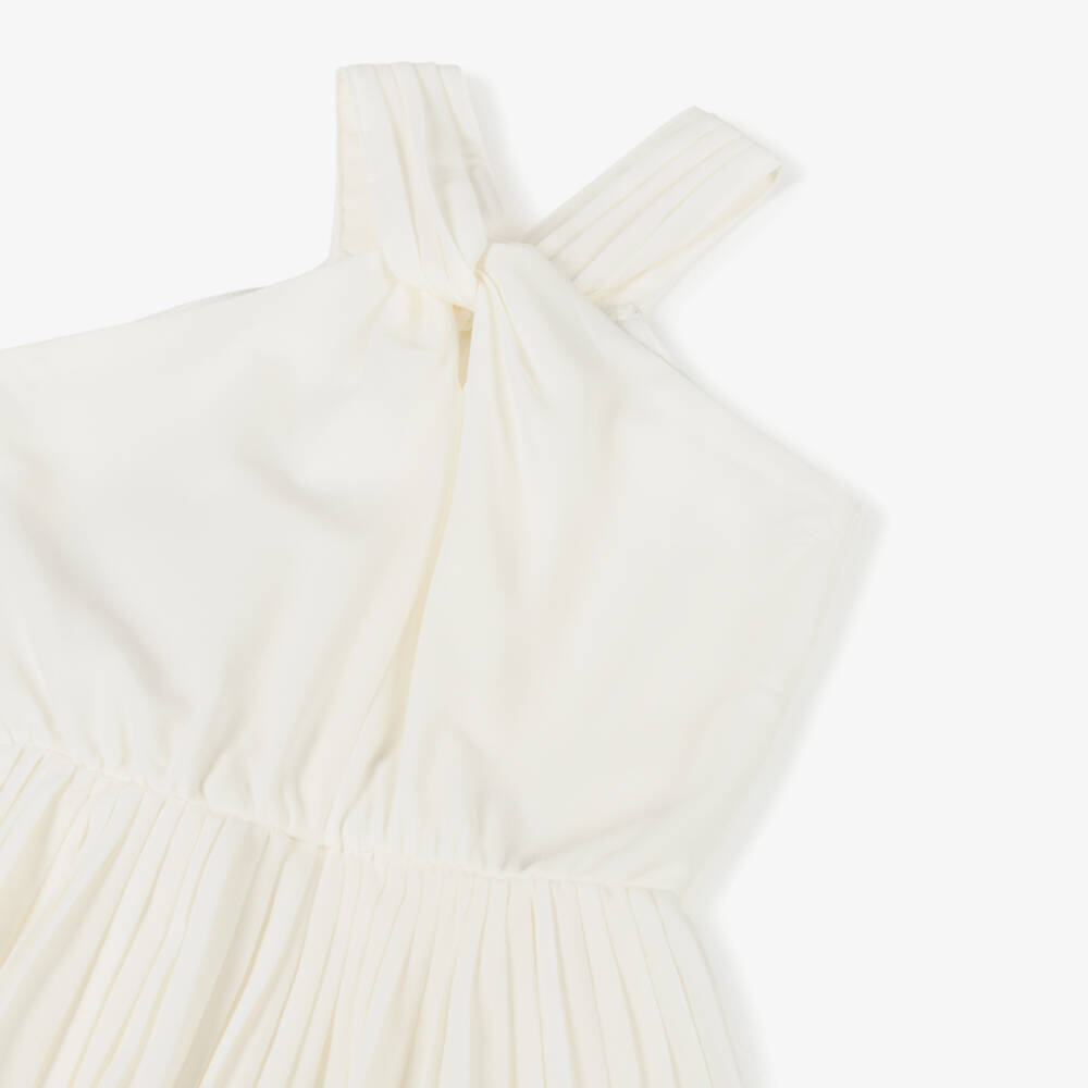 Mayoral-Girls Ivory Crêpe Halter Playsuit | Childrensalon