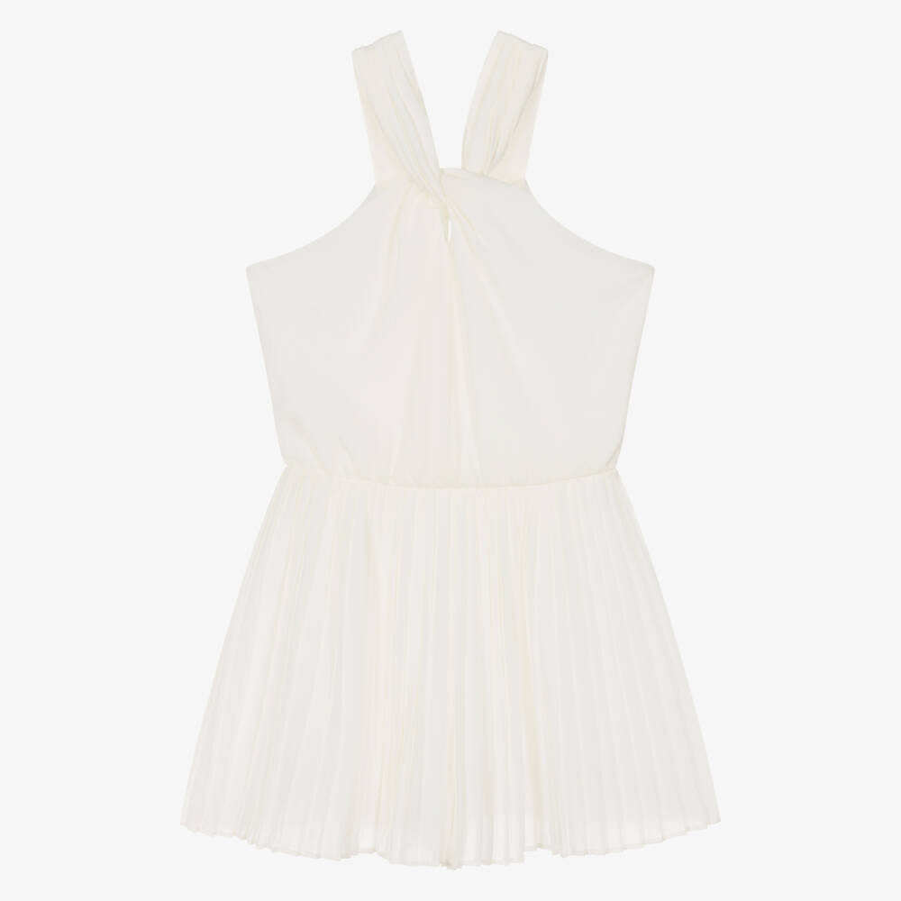 Mayoral-Girls Ivory Crêpe Halter Playsuit | Childrensalon