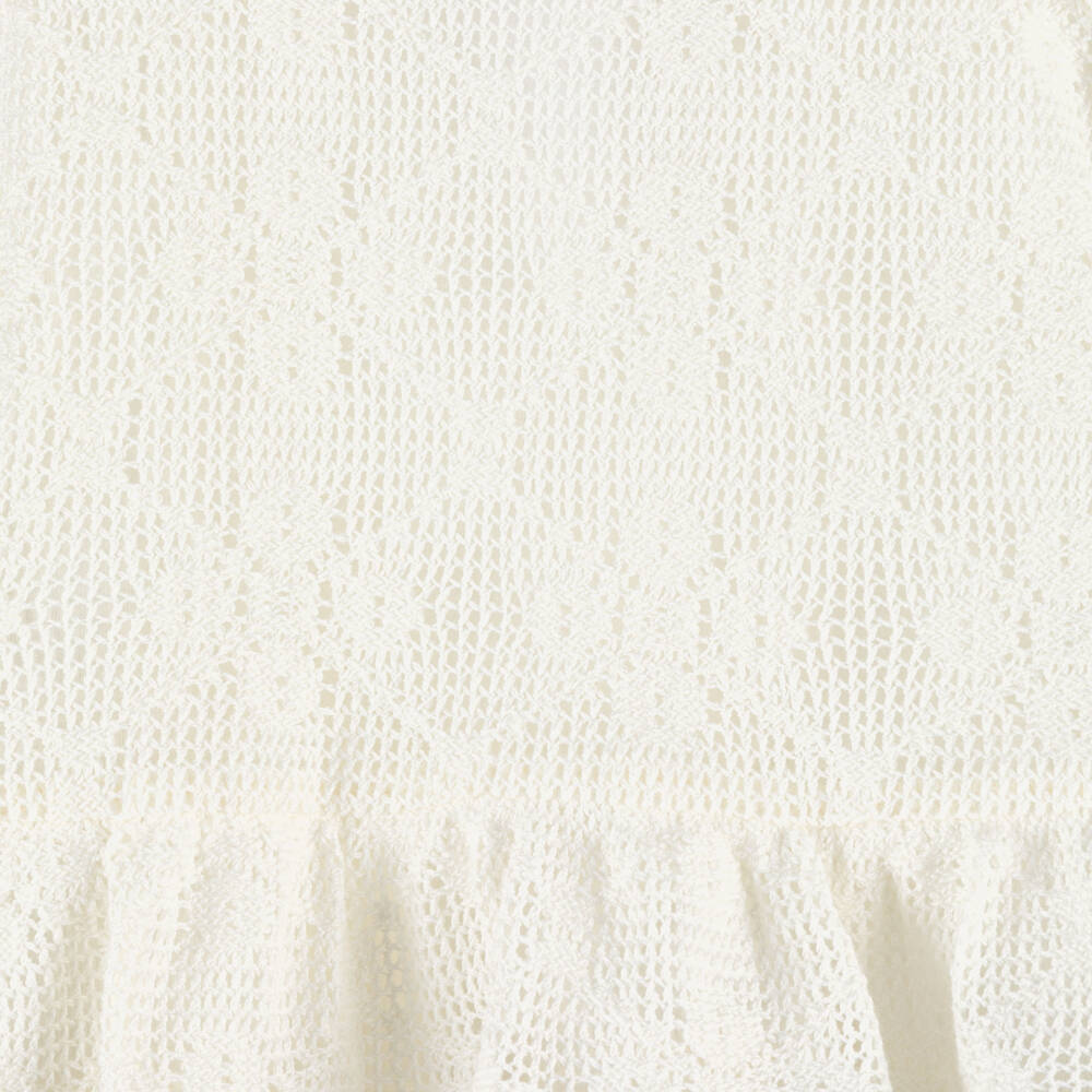 Mayoral-Girls Ivory Crochet Top and Jersey Trouser Set | Childrensalon