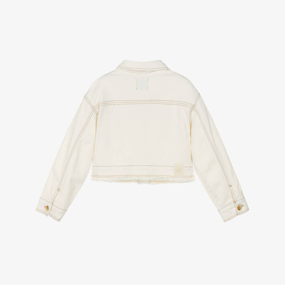 Mayoral-جاكيت دنيم لون عاجي للبنات | Childrensalon