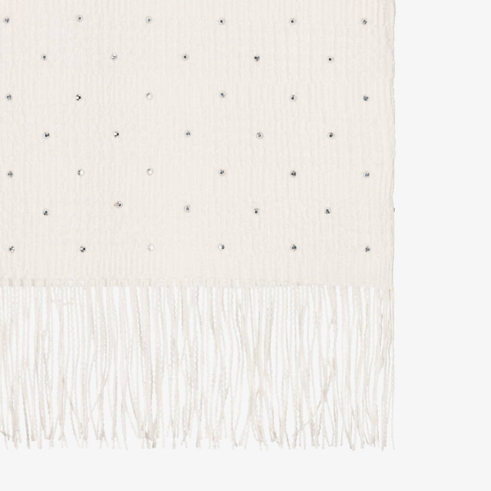 Mayoral-Girls Ivory Diamanté Fringed Trouser Set | Childrensalon