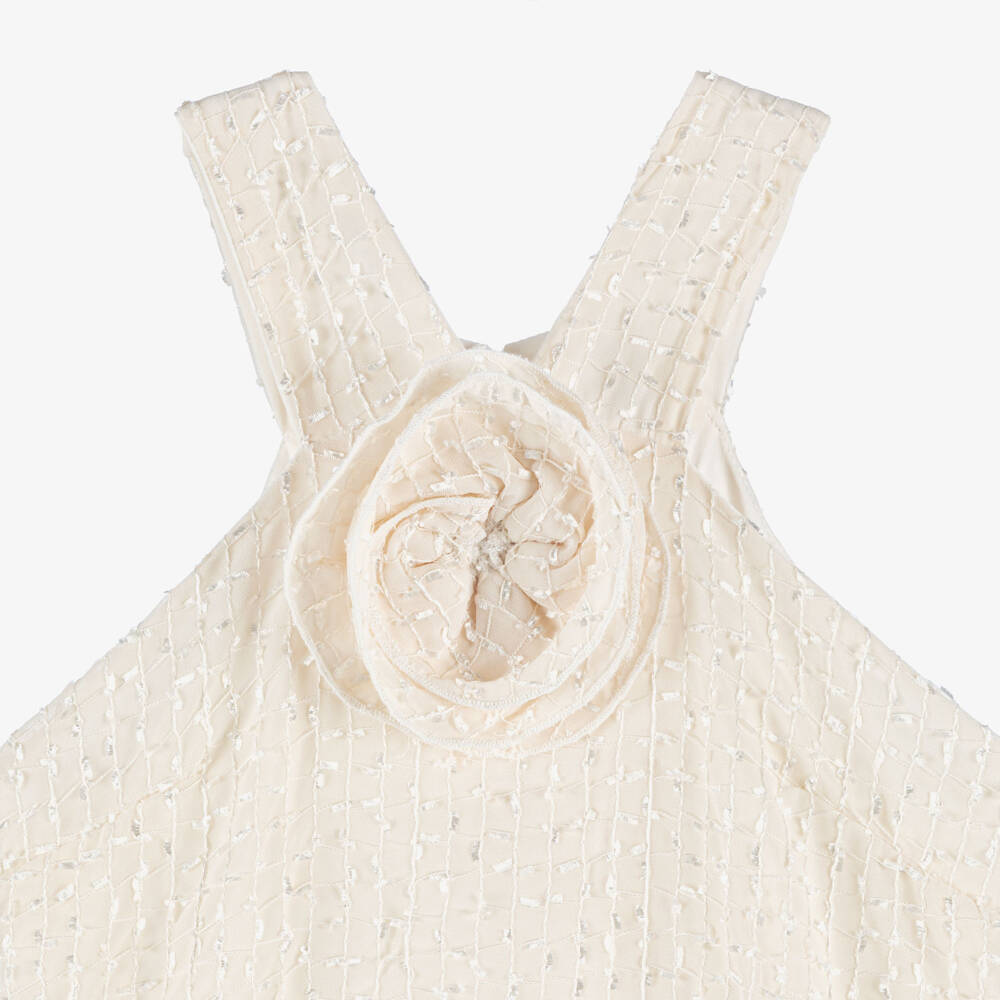 Mayoral-Girls Ivory Embroidered Chiffon Dress | Childrensalon