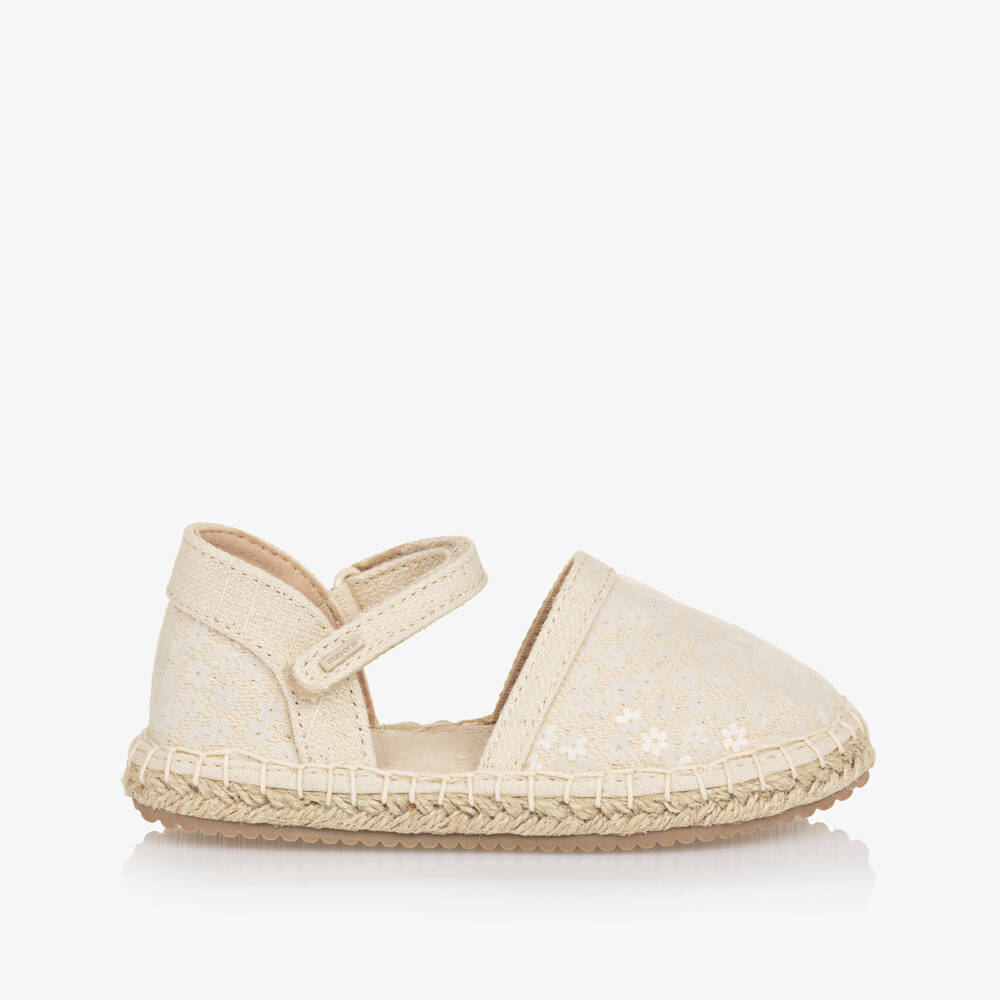 Mayoral-Girls Ivory Flower Sequin Espadrilles | Childrensalon