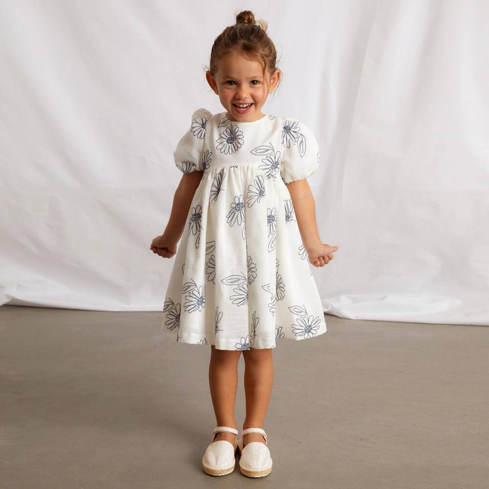 Mayoral-Girls Ivory Flower Sequin Espadrilles | Childrensalon