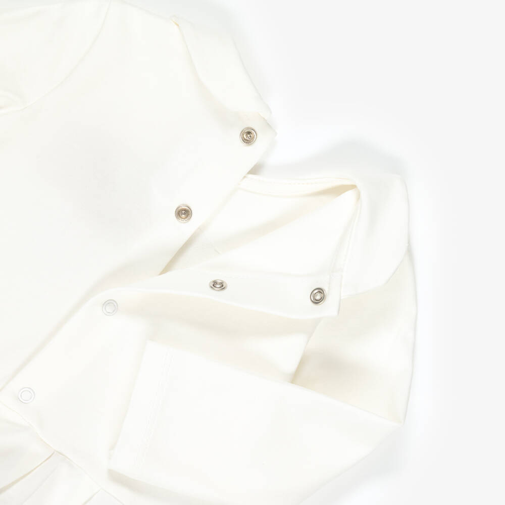 Mayoral Для новорожденных-Girls Ivory & Green Cotton 2 Piece Babygrow | Childrensalon