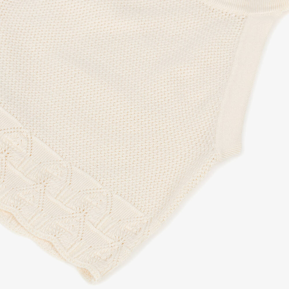 Mayoral-Girls Ivory Knitted Halter Neck Top | Childrensalon