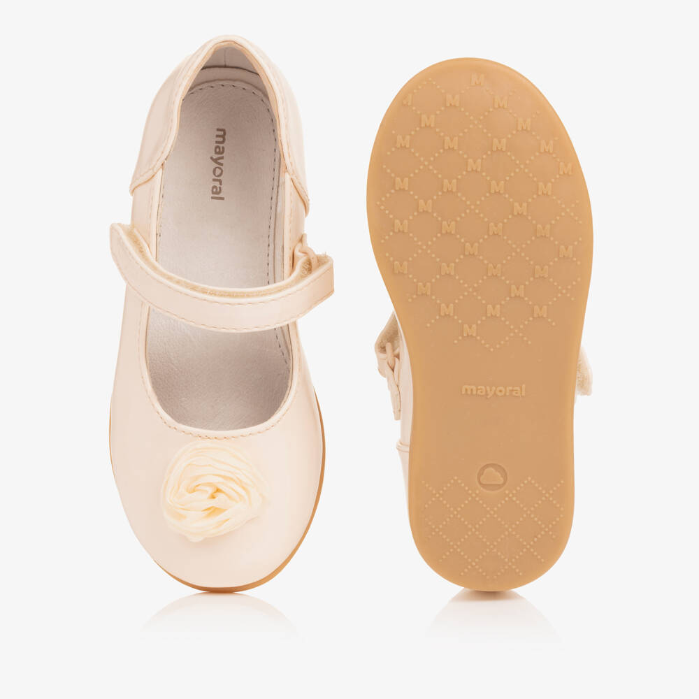 Mayoral-حذاء جلد صناعي لون عاجي للبنات | Childrensalon