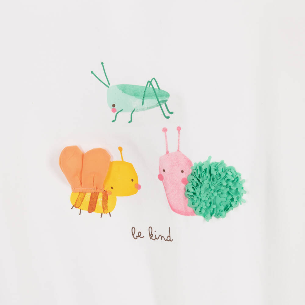 Mayoral-Girls Ivory & Pink Floral Cotton Jersey Leggings Set | Childrensalon