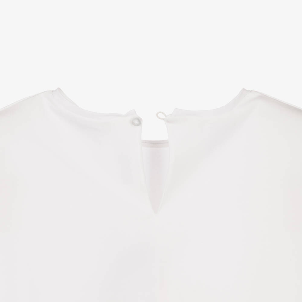 Mayoral-Girls Ivory & Pink Floral Cotton Jersey Leggings Set | Childrensalon