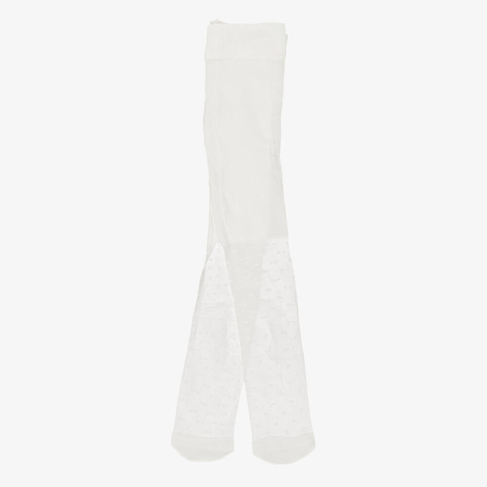 Mayoral-Girls Ivory Sheer Dot Tights | Childrensalon