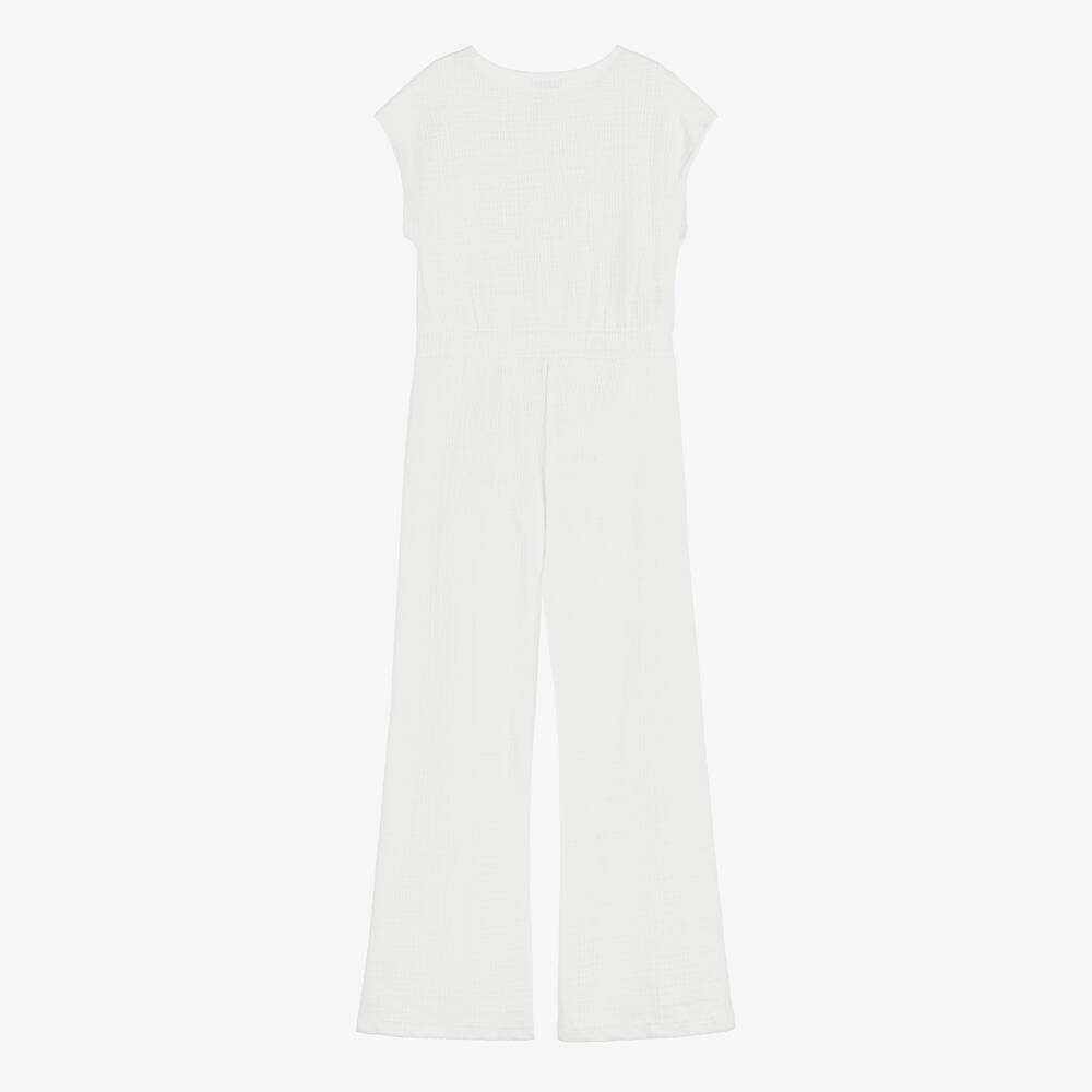 Mayoral-Girls Ivory Sleeveless Jumpsuit | Childrensalon