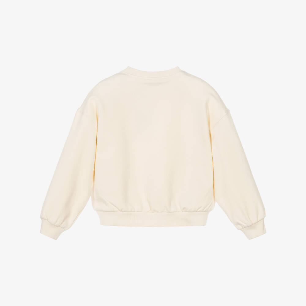 Mayoral-Girls Ivory Sweatshirt with Sequinned Bows | Childrensalon