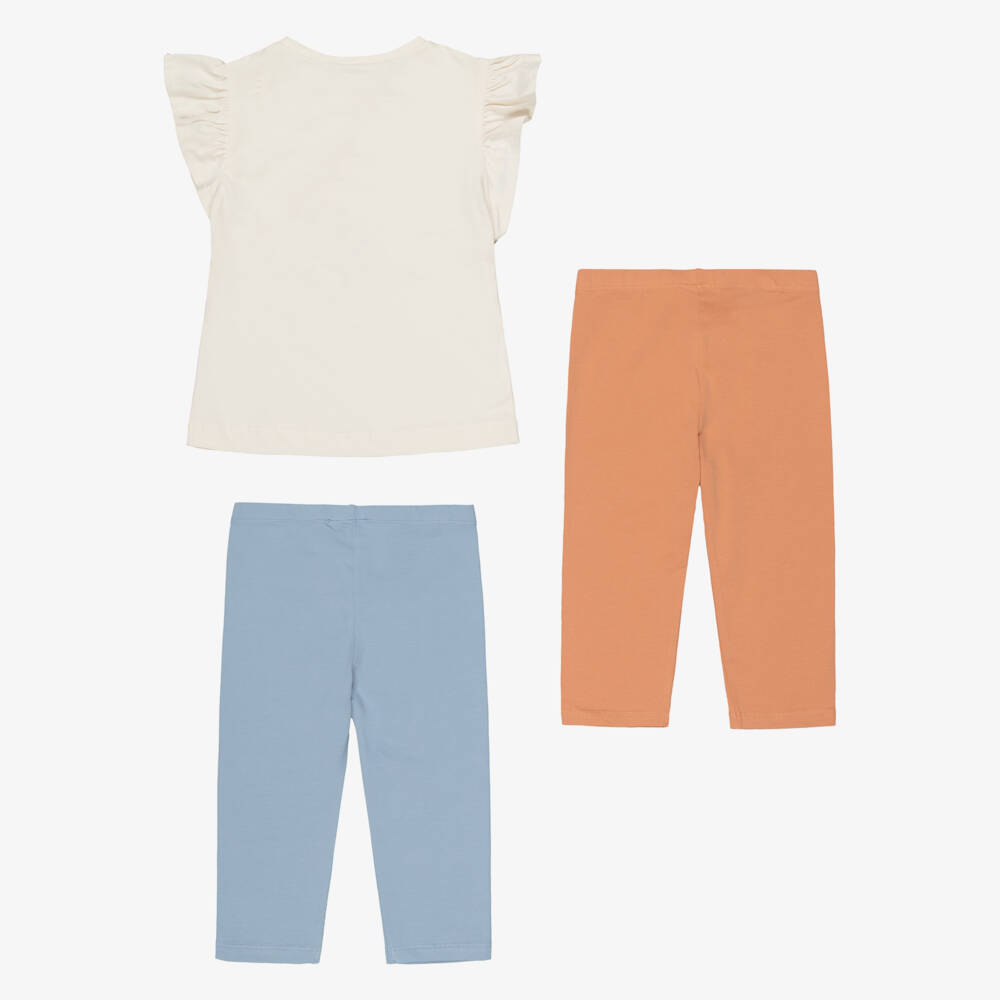 Mayoral-Girls Ivory Top & Leggings Set with Hearts Motif | Childrensalon