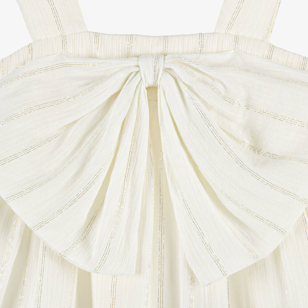 Mayoral-Girls Ivory Top with Oversized Bow | Childrensalon