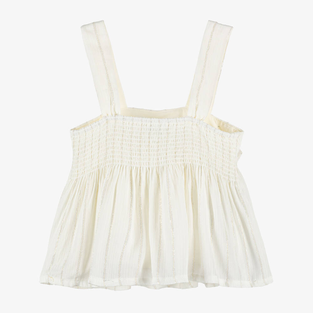 Mayoral-Girls Ivory Top with Oversized Bow | Childrensalon