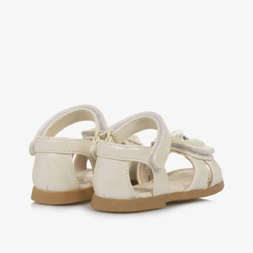 Mayoral-Girls Ivory Tulle Flowers Sandals | Childrensalon