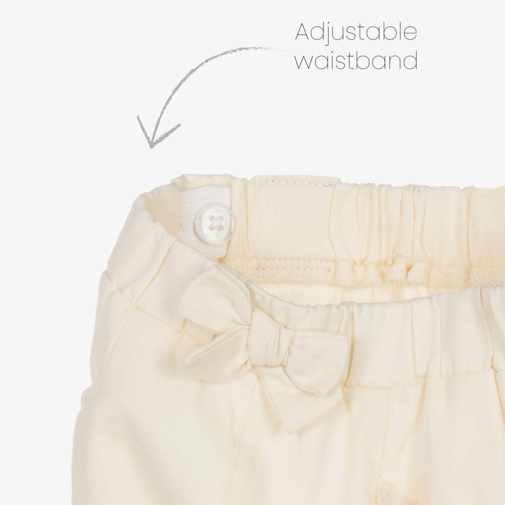 Mayoral-Girls Ivory Twill Shorts with Ruffle Trim | Childrensalon