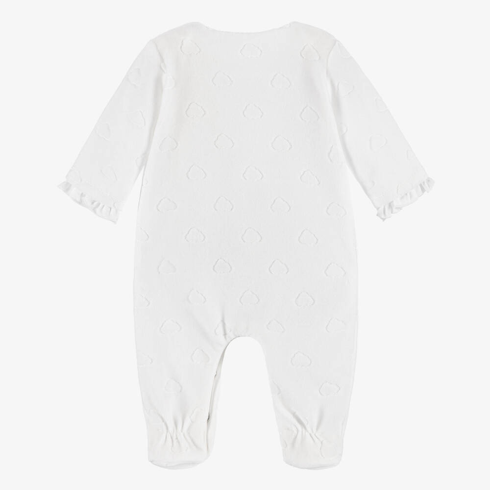 Mayoral Newborn-Girls Ivory Velour Cloud Babygrow | Childrensalon