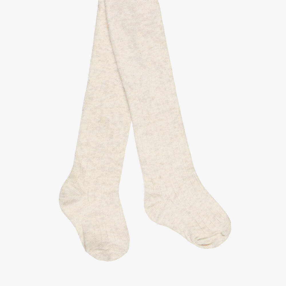 Mayoral-Girls Knitted Tights in Ivory | Childrensalon