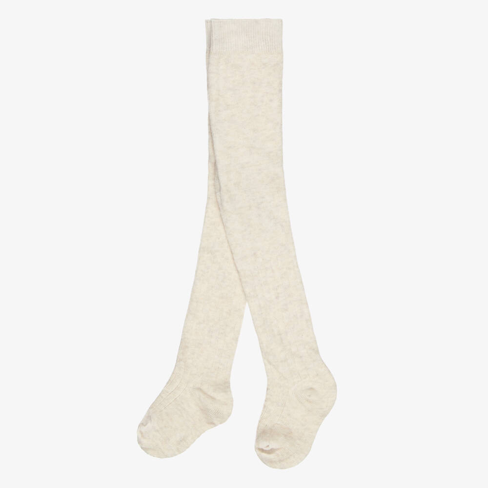 Mayoral-Girls Knitted Tights in Ivory | Childrensalon