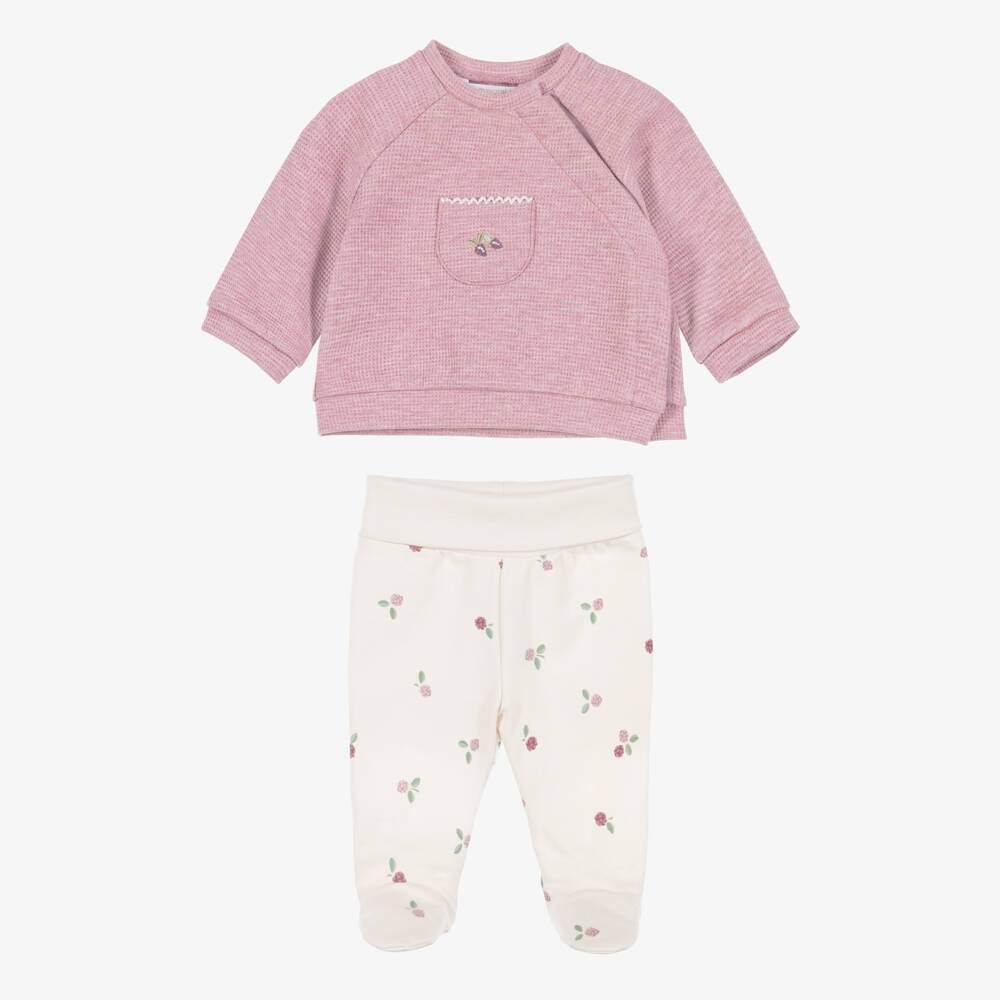 Mayoral Newborn-Girls Lavender & Ivory Cotton 2-Piece Babygrow | Childrensalon