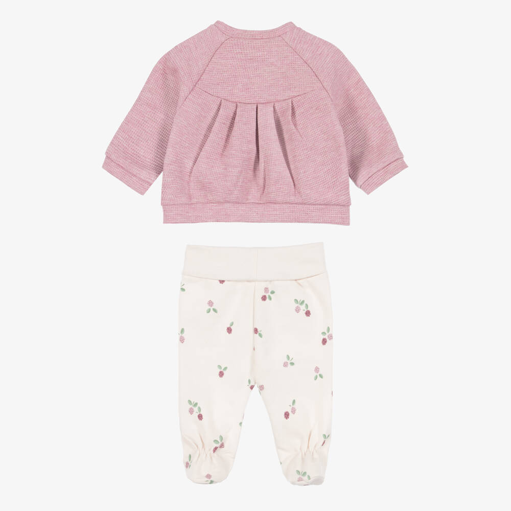 Mayoral Newborn-Girls Lavender & Ivory Cotton 2-Piece Babygrow | Childrensalon
