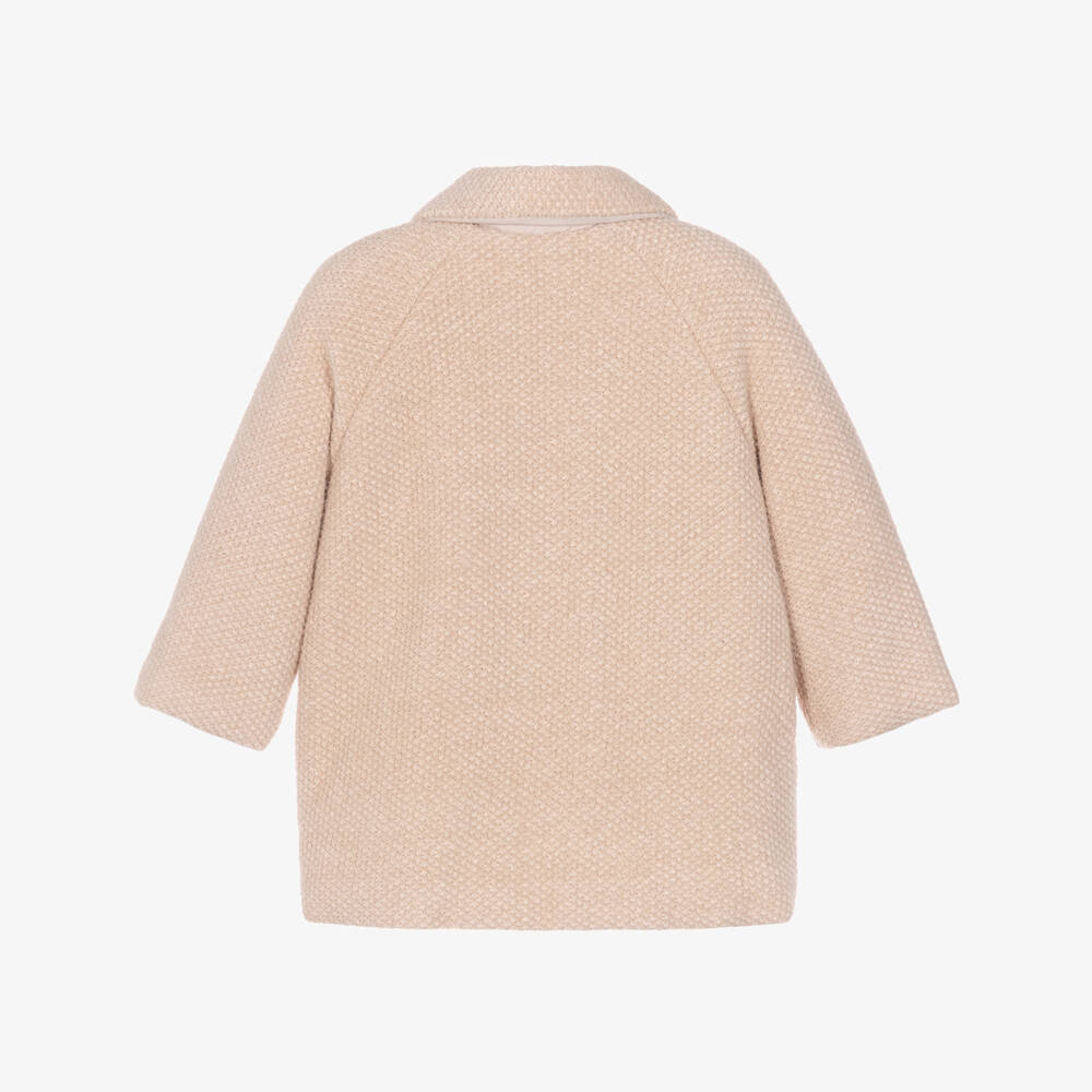 Mayoral-Girls Light Beige Double-Breasted Coat | Childrensalon