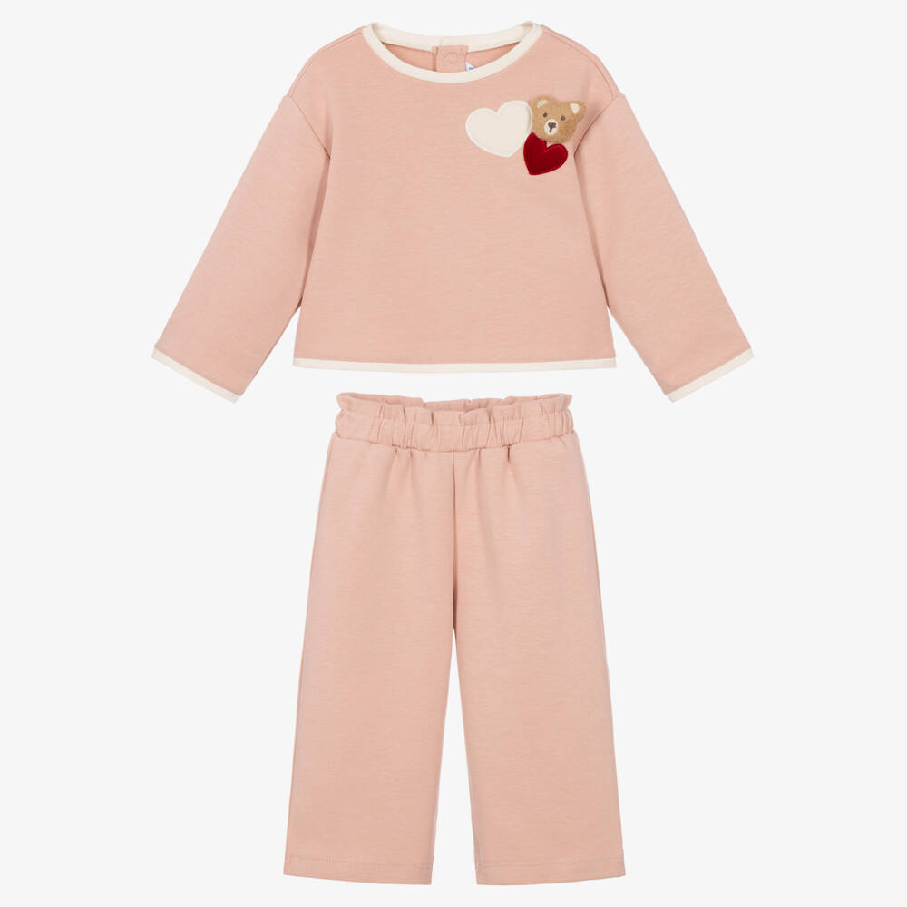 Mayoral-Girls Light Pink Jersey Trouser Set | Childrensalon