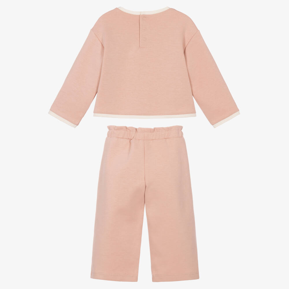 Mayoral-Girls Light Pink Jersey Trouser Set | Childrensalon