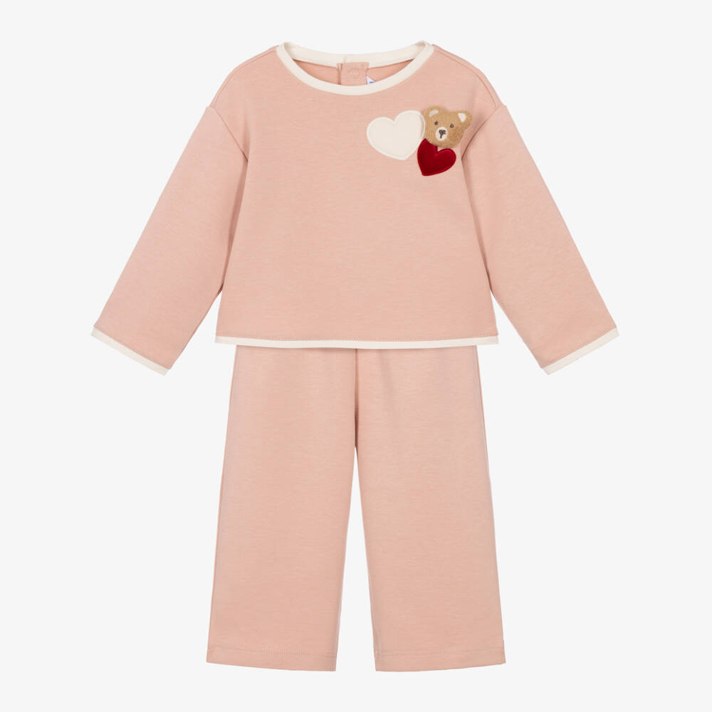 Mayoral-Girls Light Pink Jersey Trouser Set | Childrensalon