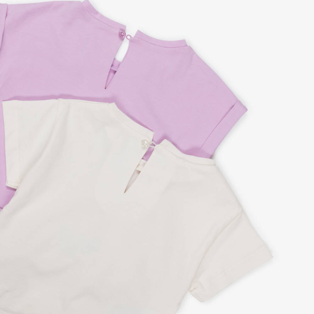 Mayoral-Girls Lilac Cotton Floral Shorts Set | Childrensalon