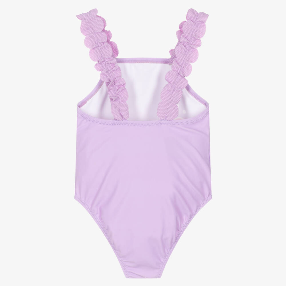 Mayoral-Girls Lilac Floral & Bee Print Swimsuit | Childrensalon